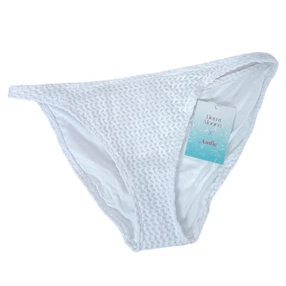 Andie Swim x Demi Moore Tropez Crochet White Bikini Bottom Medium NWT - Picture 3 of 10